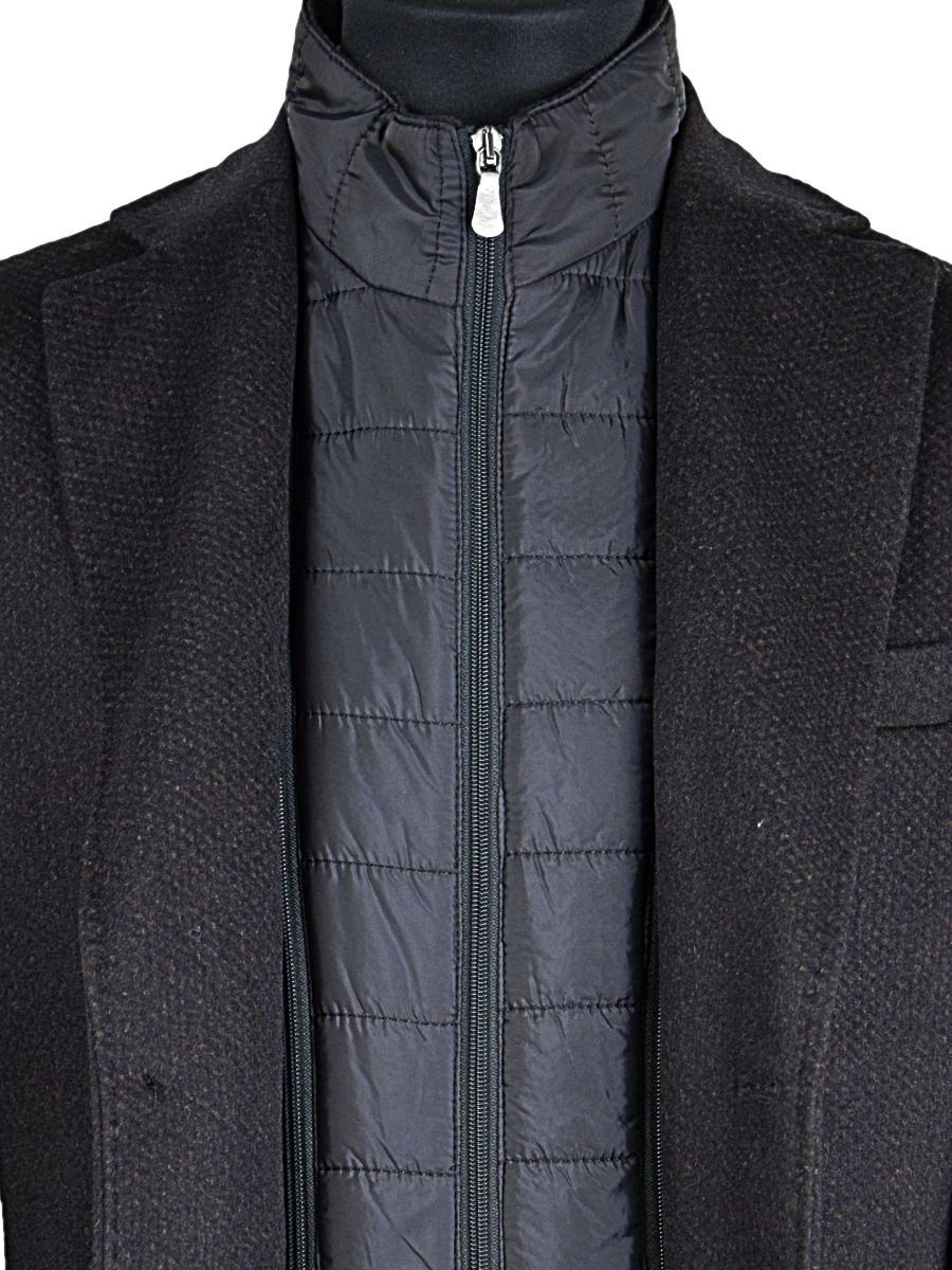Vlnený kabát čierno-hnedý, P501
