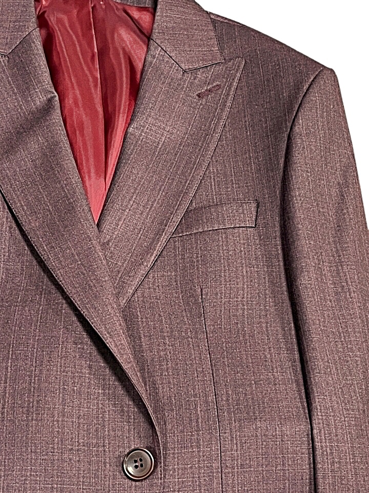 Pánsky vlnený oblek bordový s vestou, P14