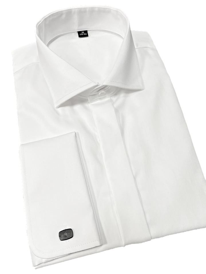Pánska manžetová košeľa biela, P79
