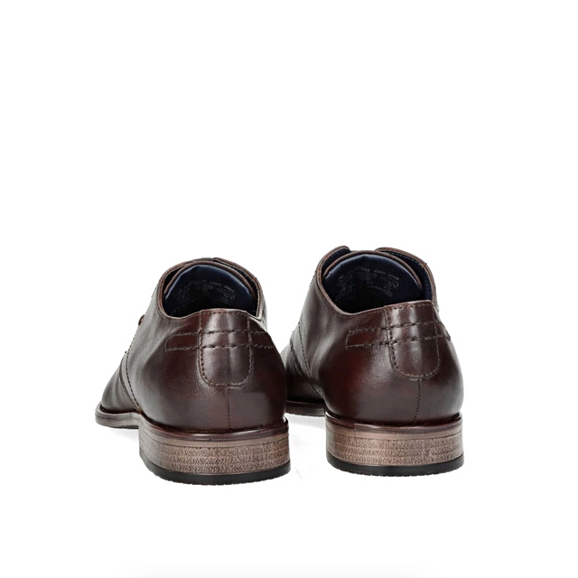 Pánske kožené topánky tmavohnedé, P527