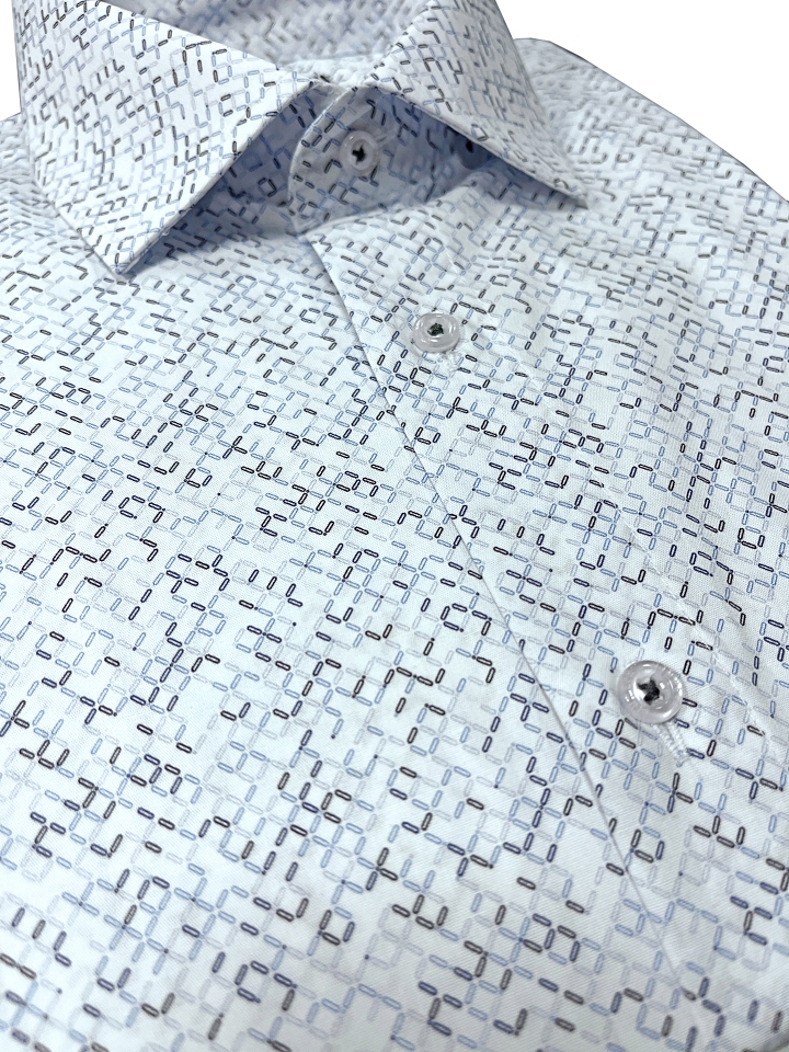 Pánska košeľa biela so vzorom, P62