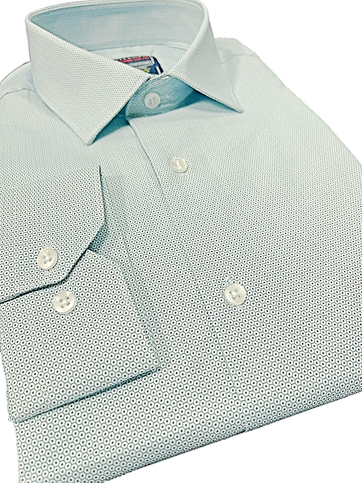 Pánska košeľa zelená so vzorom, P51